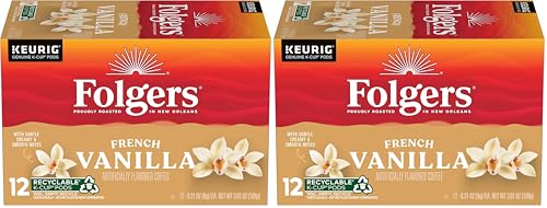 Image of Folgers French Vanilla Flavored Coffee, 12 Keurig K-Cup Pods (Pack of 2)