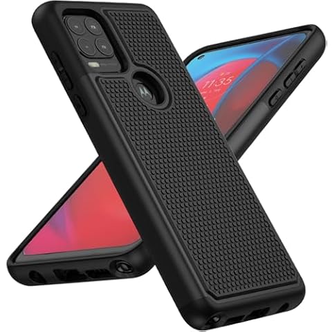 JXVM for Motorola Moto G Stylus 5G Case: Dual Layer Protective Heavy Duty Cell Phone Cover Shockproof Rugged with Non Slip Textured Back - Military Protection Bumper Tough - 6.8inch (Matte Black) Cover