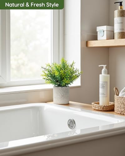 Velener Artificial Potted Rosemary Plants- Rustic Farmhouse Topiary Shrubs for Decoration Centerpieces Living Room, Shelf Bedroom Aesthetic Green Bathroom Accessories Boho Small Desk Plant Office