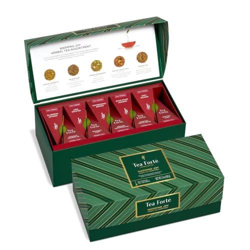 Tea Forte Tea Sampler, 20 Pyramid Infuser Bags, Premium Tea Gift Set