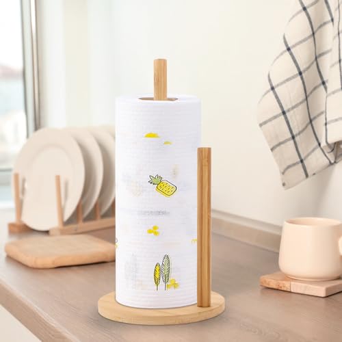 Portarrollos de cocina de madera khaki con base plana estable 5