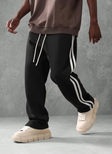 Image of dockstreet Straight Wide fit Long Length Open Bottom Jogger for Men /Trending Multi Pocket Style, Relaxed Casual Pants for Men