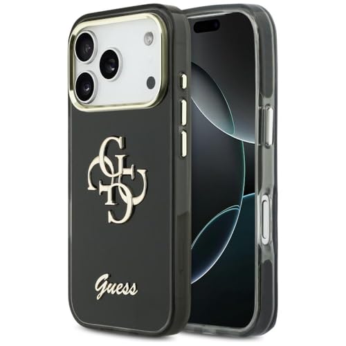 CG MOBILE Guess IML 4G Script Metal Coque pour iPhone 17 Pro (noir)