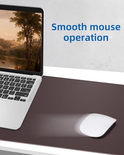 Image of Leather Desk Pad Protector,48 inch x 23 inchLarge Desk mat,Office Desk Mat, Non-Slip PU Leather Desk Blotter,Mouse pad,Waterproof Keyboard mat for Office /Home /Decor (Coffee)