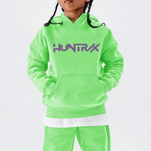 DOPOCQ Sweat Suits for Girls Drawstring Cartoon Anime Music Adventure Hoodie with Pocket Long Sleeve Pants Tracksuit 2-15Year4