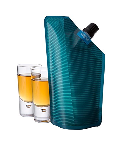 Image of Vapur Portable Flask, Discrete Collapsible Flask With Pour Spout, Enjoy Your Beverage On The Go, Perfect for Tailgates, Cruises, Concerts and Camping, 10 Ounce, Teal, Pack of 1