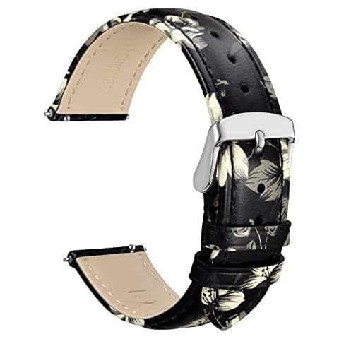 WOCCI Floral Print Leather Watch Strap Cover