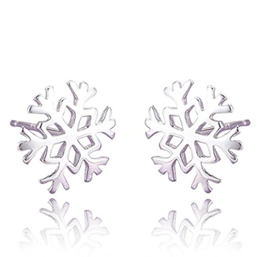 Small Studs Boucles d'oreilles en argent 925 flocon de neige pour femme Cover