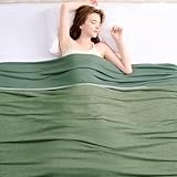 Topcee Cooling Blanket (90'x90'Queen Size) for Night Sweats Absorbs Heat to Keep Adults Cool on Warm Nights, Q-Max 0.5 Cooling Blankets for Hot Sleepers, Ultra-Cool Lightweight Blanket for Bed