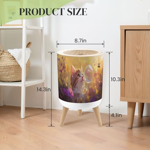 Caneca de basura pequeña con tapa y patas, 7 L miniatura 3