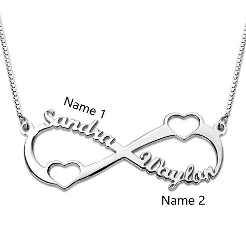 Bo&Pao Infinity Name Necklace in 925 Sterling Silver / 18K Rose Gold plated / 18K Gold Plated with 1 to 6 Names2