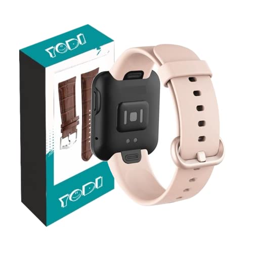 Image of YODI Soft Silicone With Metal Buckal Classic Strap Bands for Redmi Watch 2 Lite /Redmi GPS Smart Watch Only, Comfort and Flexible Straps for Men Women and Kids (Pink)