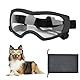Hunde Sonnenbrille, Einstellbar Hundebrille, Schwarz Hundeschutzbrille, UV-Schutz, Winddicht, Augenschutz, Motorradbrille Schutzbrille, für Mittel Große Hunde (Transparente Objektive)