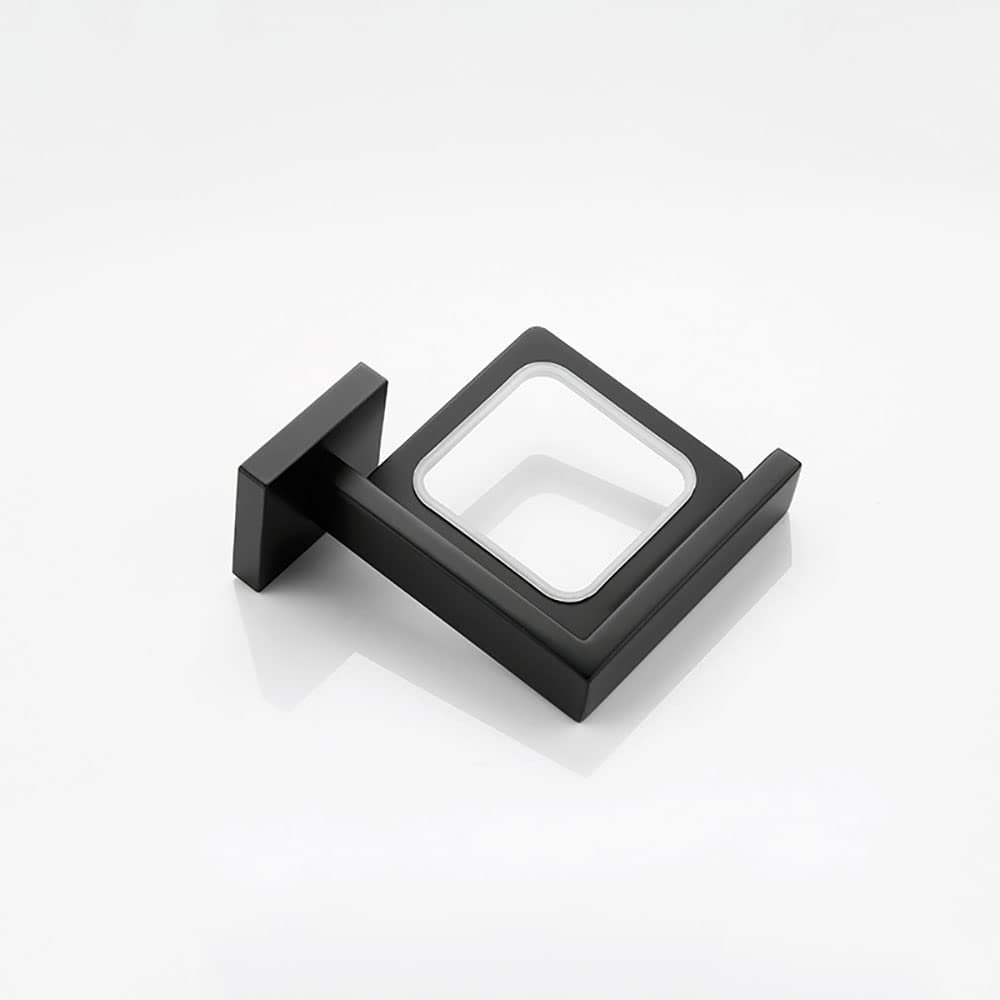 Portacepillos de Dientes, Organizador Colgante for cepillos eléctricos, Soporte Acero Inoxidable Negro Mate, Juego Vasos Cuadrados Pasta