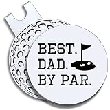 GEYGIE Best Dad by Par Golf Ball Marker with Magnetic Hat Clip, Funny Golf Accessories Gifts for Men Women, Golf Gifts for Men Woman, Birthday Gifts for Golf Fan, Golf Novelty Gift