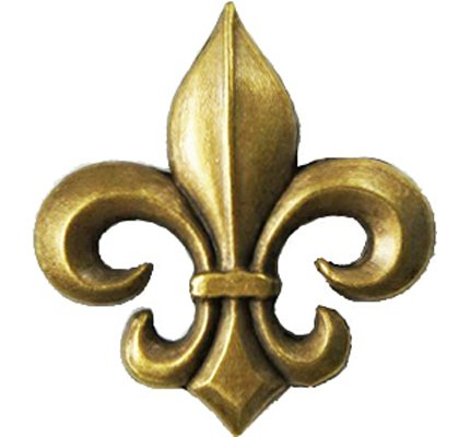Heraldic Fleur de lis Lily Bronze Metal pin Badge