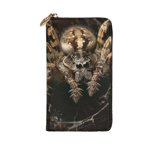 Scary Spider Printed Long Wallet for Women Men Cute PU Leather Wallet with Coin Purse and Credit Card Holder2