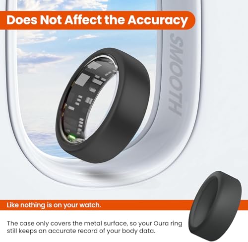 Image of 2-Pack Anti-Scratch Elastic Silicone Ring Case for Oura Ring Gen 3 /4, Samsung Galaxy Ring, RingConn, ULTRAHUMAN Ring AIR Smart Ring (2 Pcs, Black, S for 6 7 8 9 10)