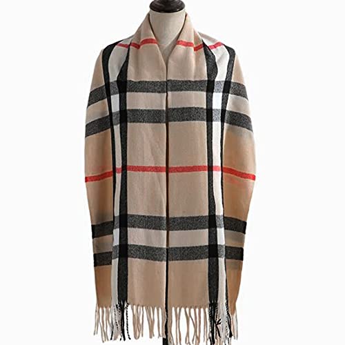 Women's Fall Winter Scarf Classic Tassel Plaid Scarf Warm Soft Chunky Large Blanket Wrap Shawl Scarves3
