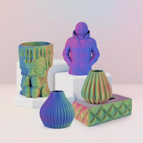 Image of iSANMATE Matte Tri Color PLA Filament 1.75mm, 3-in-1 Color Coextrusion 3D Filament, Magic Color Change Filament 1.75mm,Dimensional Accuracy + /- 0.03 mm,1 KG Spool