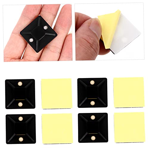UPKOCH 200pcs Cable Tie Mounts adhesivos para organizar cables bajo escritorio y pared, instalación fácil, color negro miniatura 4