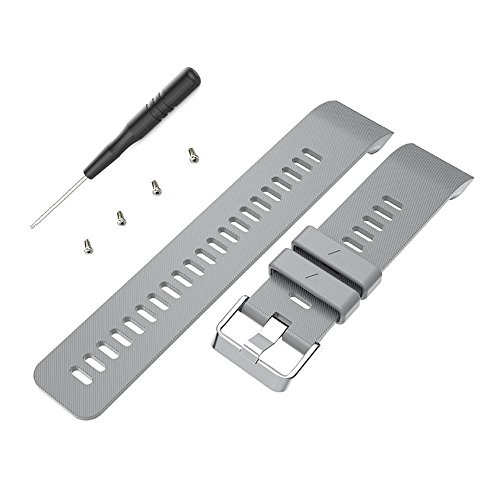 AUTRUN Band for Garmin Forerunner 35 Watch, Silicone Wristband Replacement Watch Band Strap for Garmin Forerunner 35 (Gray)