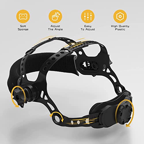 TOOLIOM Echte Farbe Auto Verdunkelung Schweißerhelm, 100 x 80mm große Ansicht 4 Sensoren Wide Shade 5-9/9-13 Solarbetriebene Schweißer Maske Haube mit Schleifen für Mig Tig Stick Plasma - Image 4