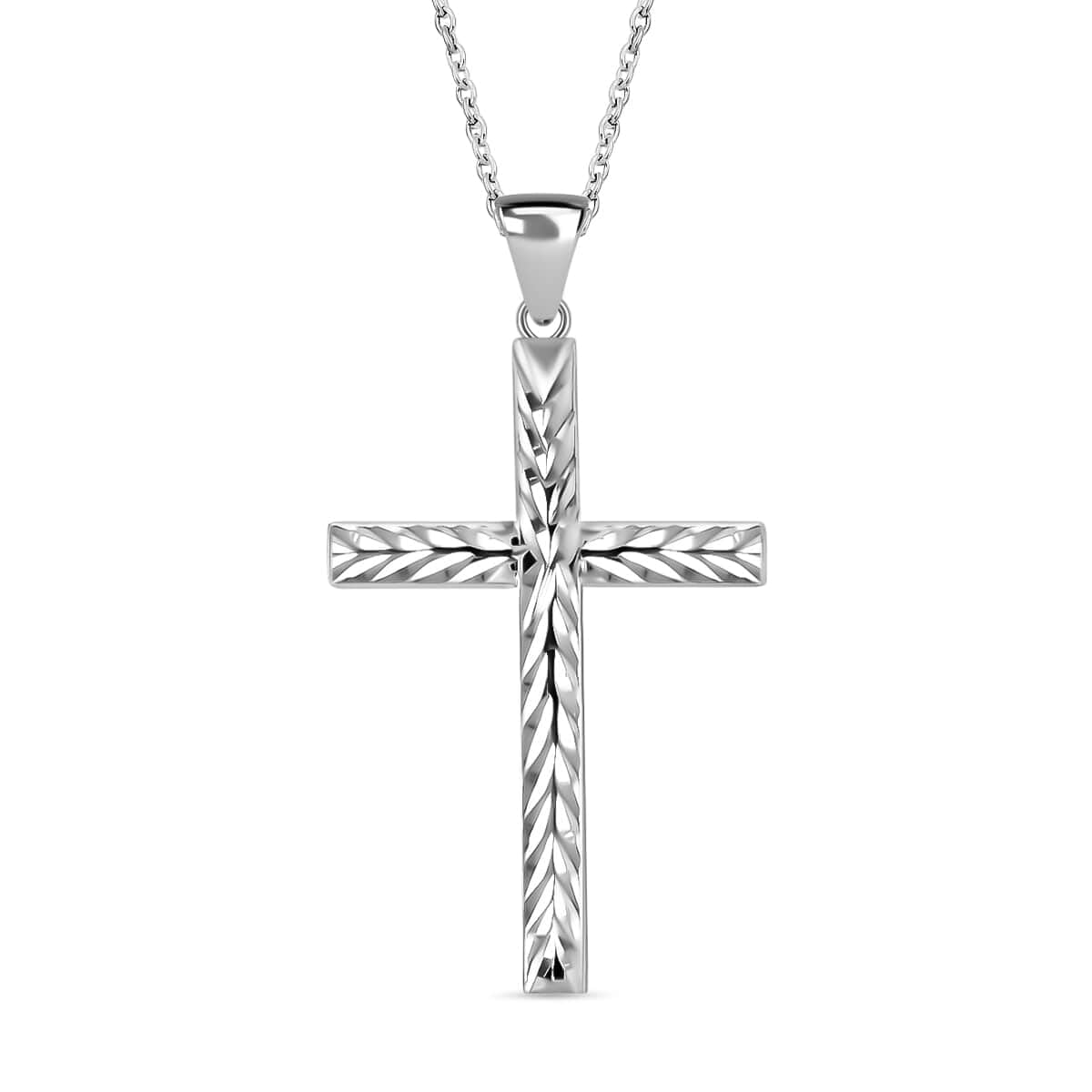 Shop LC Cross Stylish Pendant Necklace for Women 925 Sterling Silver Unique, Medium, Metal, No Gemstone