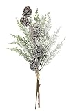 Künstlicher Thuja-Bündel mit Zapfen 43cm Kunstzweig Dekozweig Tannengrün Deko Weihnachtsdeko Gesteck Kränze Kranz Adventskranz Girlande AST Zweig Weihnachten Deko Kunstblume