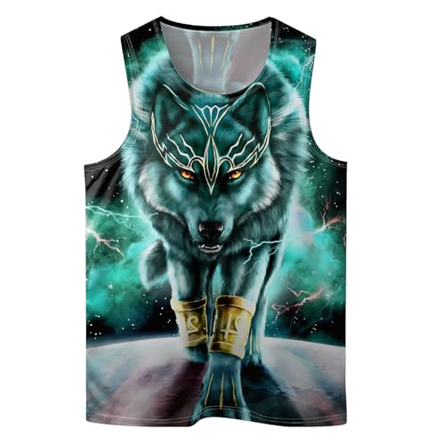 Cool Skull Mens Beach Tank Tops Novelty Graphic Quick Dry Sleeveless Shirt for Beach Workout S-4XL