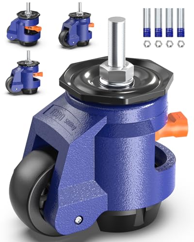 Roulette charge lourde M12 lot de 4 pivotante et escamotable 1200kg