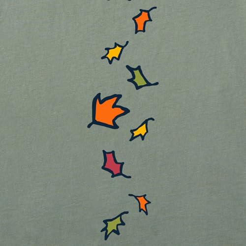 Life is Good. Women's Winnie I Love Fall Most of All Long Sleeve Crusher Tee, Moss Green3