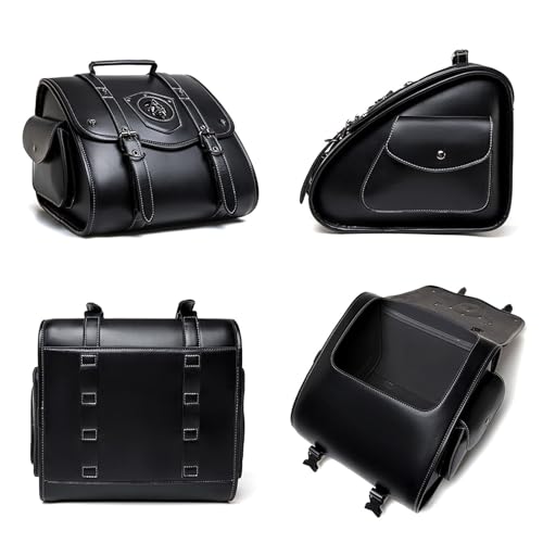 Bolsa trasera rígida impermeable para motocicleta Suzuki Boulevard C90 2005-2022, con gran capacidad de almacenamiento, hecha en cuero PU miniatura 3