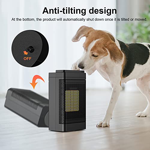 Elektrische radiator, 1500 W, mini-keramische radiator, ventilatorkachel met afstandsbediening, 70 graden oscillatie, 24 uur timer, regelbare thermostaat, 3 modi voor kantoor, slaapkamer, woonkamer - Afbeelding 4