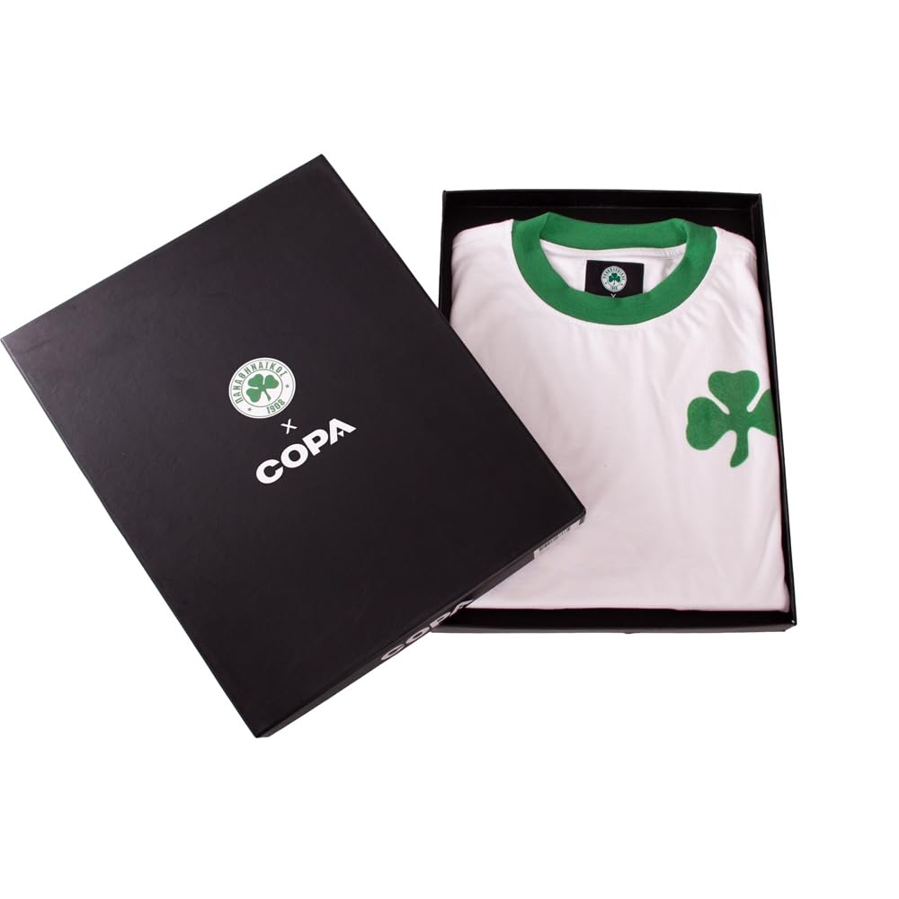 COPA - Maglia retrò - Calcio - Uomo - Panathinaikos FC 1974/75 - Bianco - 100% Cotone