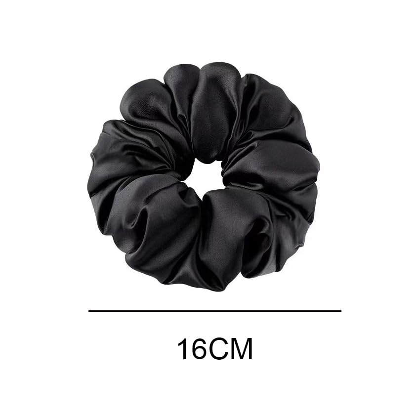 4 Pcs Oversized Satin Hair Scrunchies 5.2 inch Extra Large Scrunchie Satin Silk Hair Scrunchies Elastic Hair Ties Hair Bands Ponytail Holders for Women and Girls - Image 2