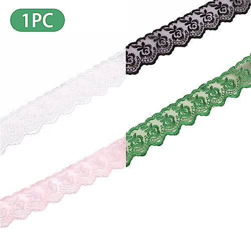 10yards Lace Edge Trim Ribbon, Floral Lace Ribbon Embroidered Applique Lace Trimming Fabric for Sewing Clothing, Dress(Pink/10yards) - Image 4