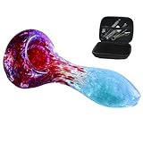 4' Gorgeous Tobacco Pipe Set - Complete Accessories with Cleaner, Tamper Tool & Black Carrying Case Palm-Sized for Ultimate Portability (blue)
