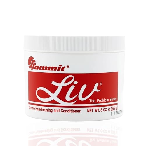 Summit Liv Creme Hairdressing and Conditioner for Dry Textured Hair Deep Moisturizing Treatment Breakage Support Protective Styling Hydration Softness & Manageability 8 oz Lasting Hydration