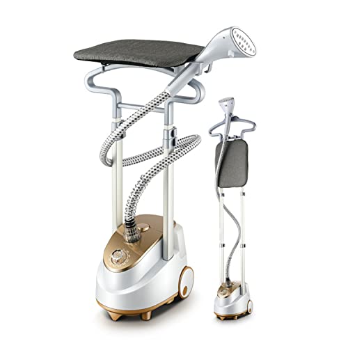 UMJIGF 1800W Heavy Duty Garment Steamer with Extra Large 2L Water Tank, Stainless Steel Steam Plate, Home Handheld Iron Machine,Gold