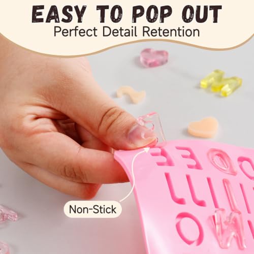 Image of 2PCS Silicone Molds for Chocolate,Number Letter Molds,Reusable Candy Molds with Happy Birthday Decorating Symbols,Mini Size Alphabet Decorating for Birthday Cake Lollipop Fondant Chocolate