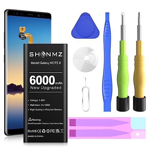 SHENMZ Galaxy Note 8 Battery, (2025 New Upgrade) 6000mAh High Capacity Li-Polymer Replacement Battery for Samsung Galaxy Note 8 SM-N950 N950T N950A N950P N950V N950R4 with Full Repair Tool Kits