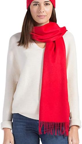 Fishers Finery Women's 100% Pure Cashmere Scarf; Grade A Cashmere (Red)