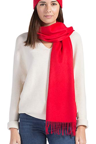 Fishers Finery Women's 100% Pure Cashmere Scarf; Grade A Cashmere (Red) #TOP2