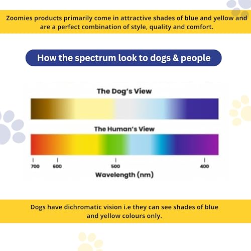Image of ZOOMIES Martingale Dog Collar, Premium Soft Padded Cotton, No-Pull Training Design, Medium, Yellow, 45 x 2.5 cm