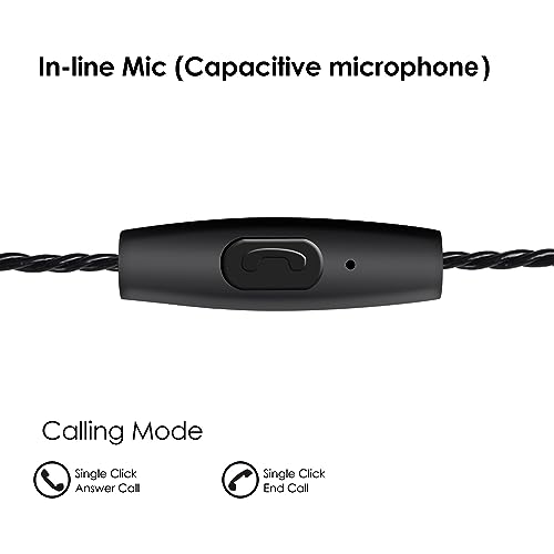 Image of DEMAKE in Ear Monitor with Detachable 3.5mm Cable, with Mic | HiFi IEM, Dual Dynamic Driver Wired Earbuds, Noise Canceling In Ear Headphones for Singers & Audiophiles (Carbon Fiber)