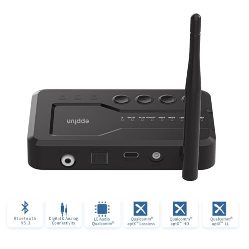 eppfun LE Audio APTX-Lossless Adaptive対応 Bluetooth 5.3 トランスミッター テレビ用 光デジタル対応 低遅延 ブルートゥース 送信機 30m 通信距離 安定した接続 の商品画像 1