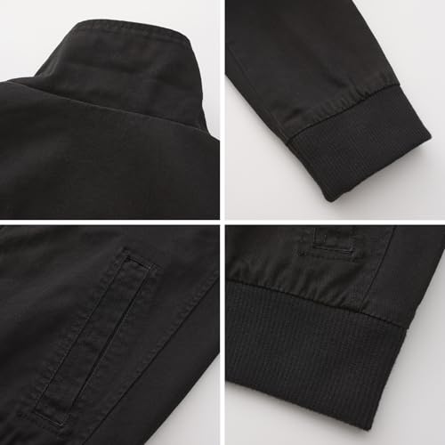 Image of Mens Casual Washed Cotton Military Jacket Warm Canvas Windbreaker