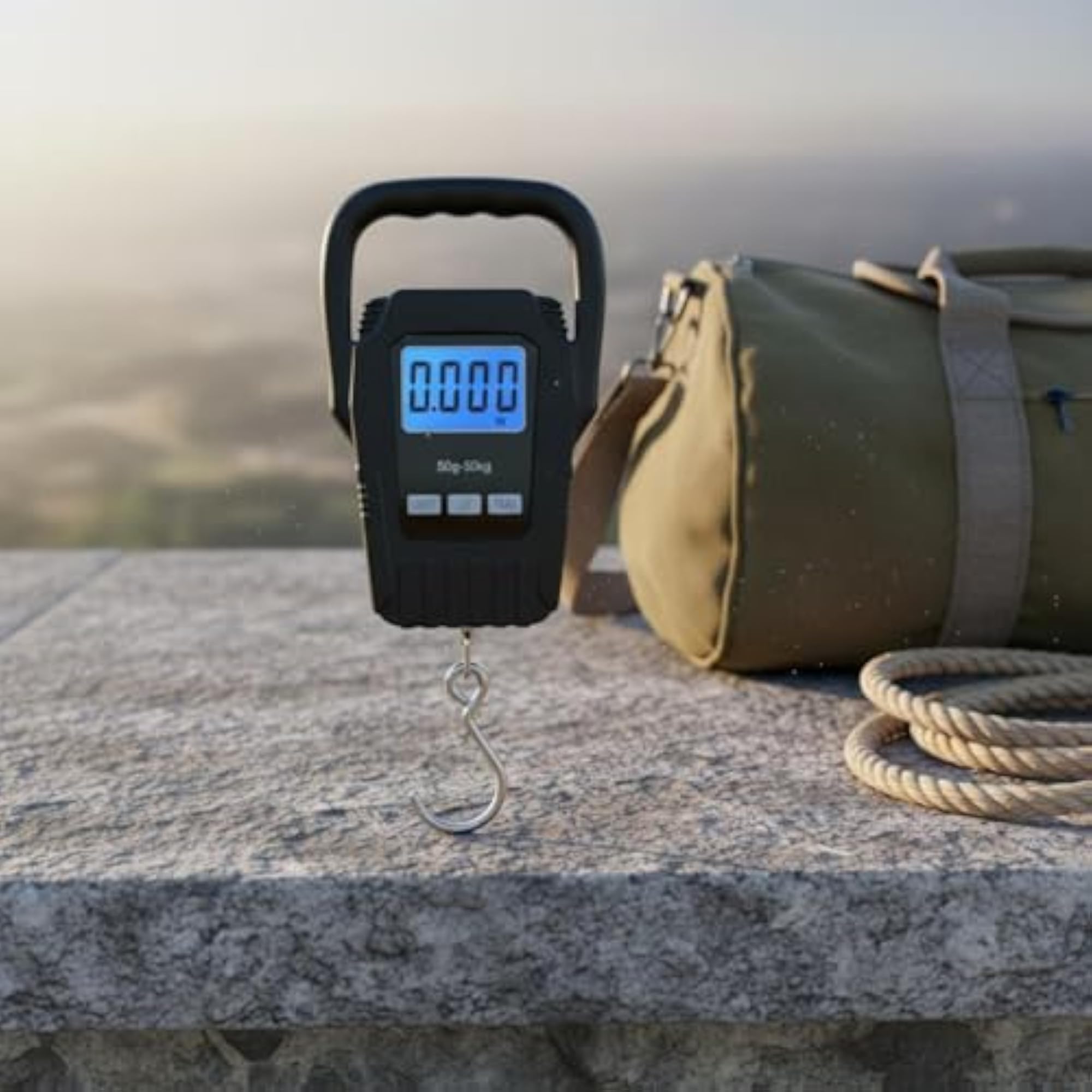 Portable Hook Scale with Ergonomic Handle, 50kg Capacity
