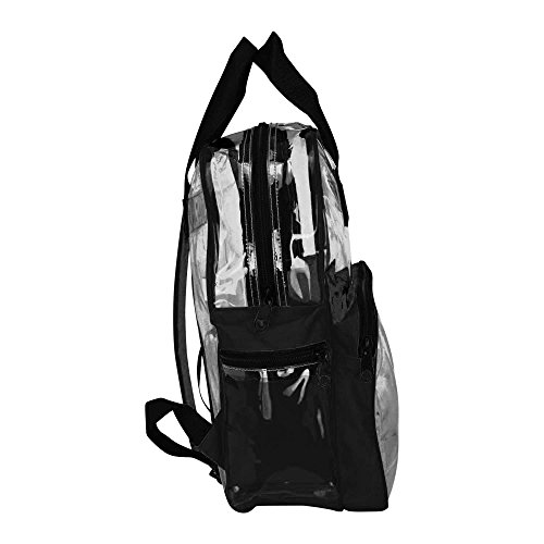 DALIX Wholesale Clear Backpacks Small Book Bags 100 Pcs in Clear-Black4